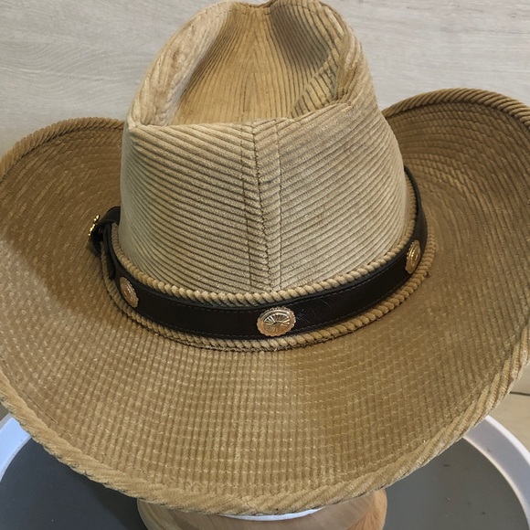 Resistol Stagecoach Cowboy Hat Brown Corduroy Concho Accents Size 7 1/8 Vintage - Picture 5 of 8